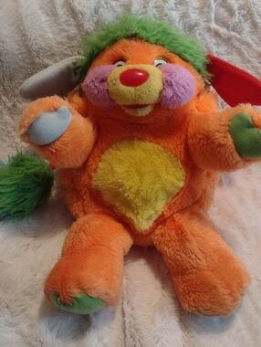 Mattel Popples Orange Green Prize Plush VTG 1985 Nostalgia